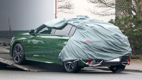 Green 2021 Peugeot 308 spy shot