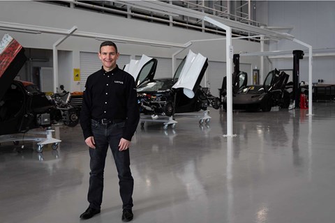 Matt Windle in the Lotus Evija facility