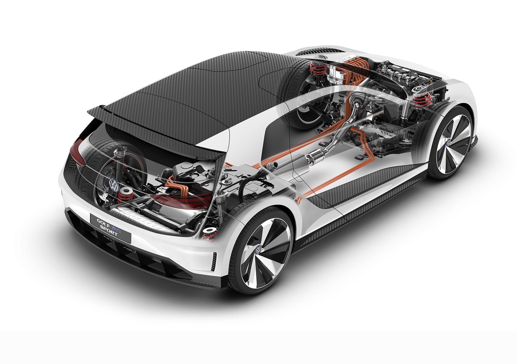 Vw Golf Gte Sport The Outrageous Carbon Bod 400bhp Hybrid Gti Gti Cabin The Hybrid Plug In Tech Underneath Golf Gte Sport