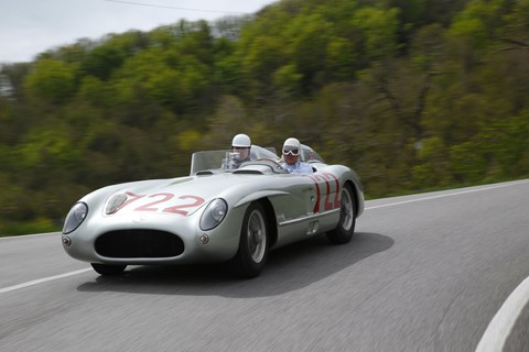 Stirling Moss in the Mercedes 300 SLR