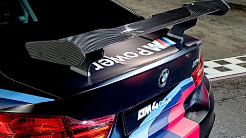 Carbonfibre rear wing on BMW M4 Moto GP