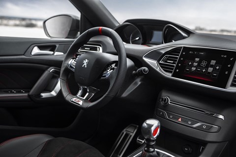 Inside the 308 GTI's cabin