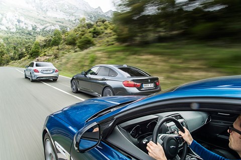 Jaguar XE vs BMW 4-series vs C-class photographed for CAR by Jamie LIpman