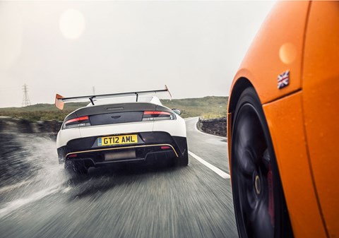 The boggo V12 Vantage is lairy enough. Keeping this GT12 out of the scenery is a full-on task