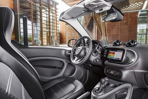 Inside the Smart Fortwo Cabrio's cabin