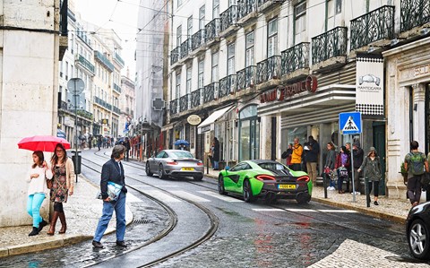 Ancient Lisbon greeted 570S as if Marty McFly was driving it. 911 hardly registered