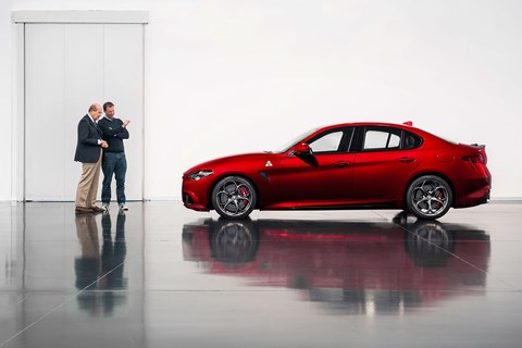 CAR's Mark Walton with Lorenzo Ramaciotti and the 2016 Alfa Giulia