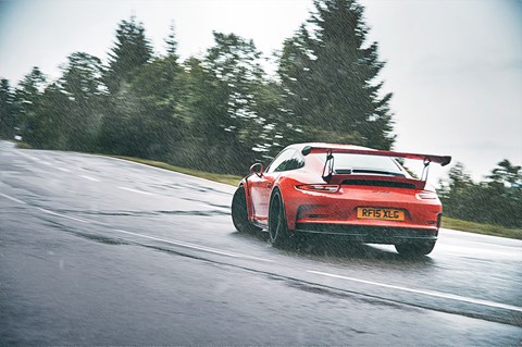 Twice the downforce of the previous 4.0- litre RS and still it does this at every opportunity. Honestly