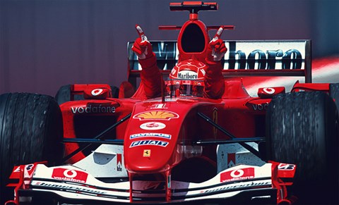 Ninety one times we saw the victory fingers, the grin, the podium leap. Michael not only shook up Ferrari, he revolutionised F1