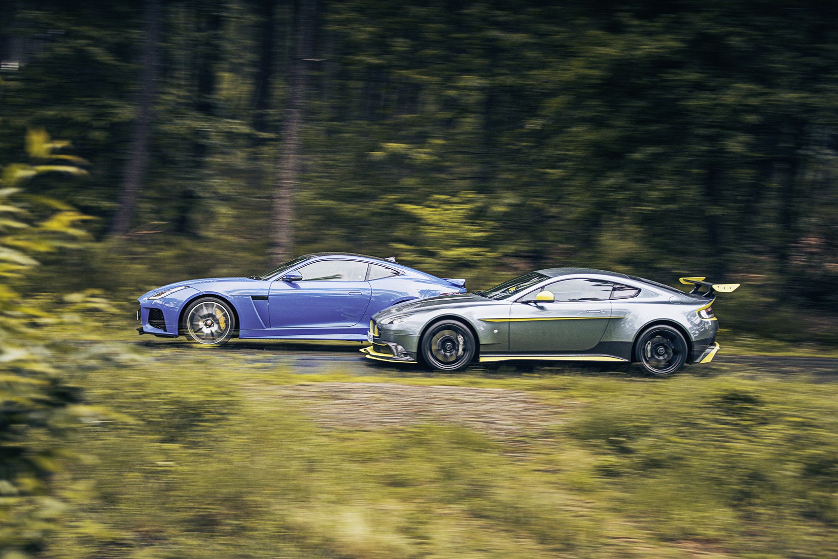 aston martin vantage gt8 vs jaguar f-type svr twin test review (2016