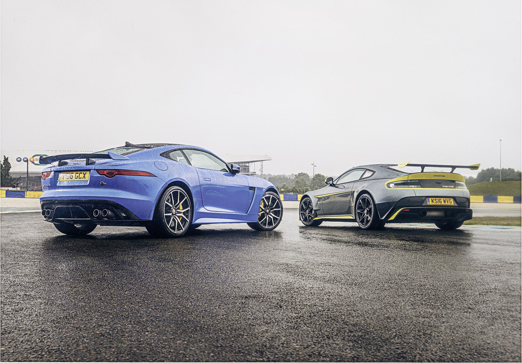 Aston Martin Vantage GT8 vs Jaguar F-type SVR twin test review (2016