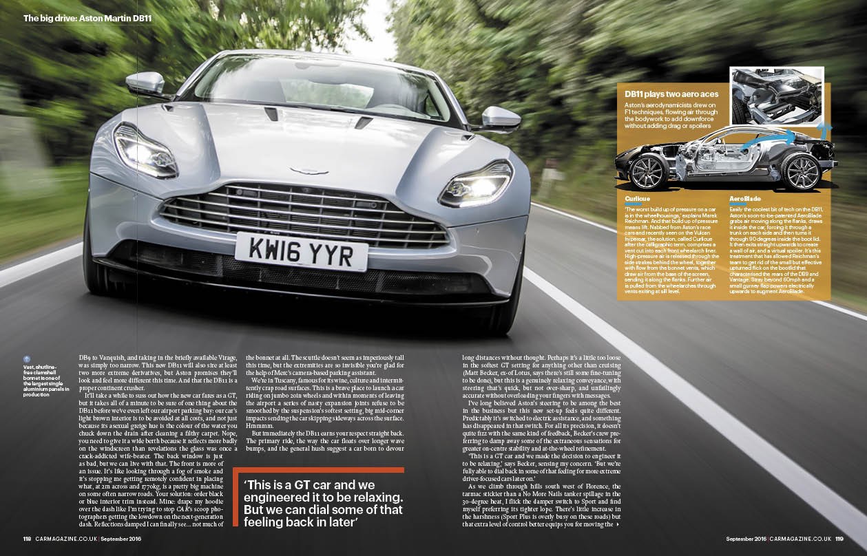 Aston Martin DB11, CAR magazine September 2016 Aston Martin DB11, CAR magazine September 2016