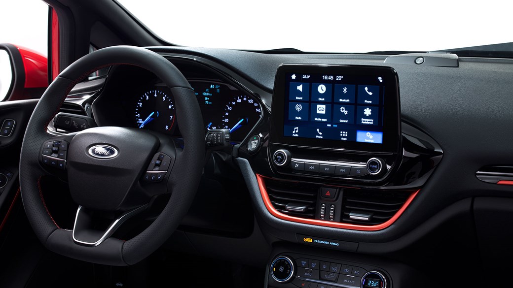 New 2017 Ford Fiesta Mk7 Supermini Pricing And Pictures Car Magazine A New Tablet Sprouts From Ford Fiesta Dash