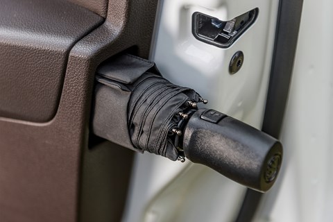 Umbrella in the Skoda Superb's doors