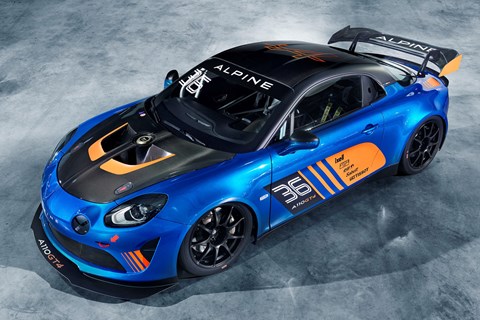 Alpine A110 GT4 racer at Geneva motor show 2018