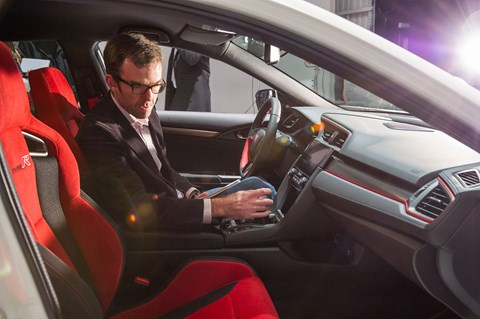 Author Tim Pollard in the new 2017 Honda Civic Type R