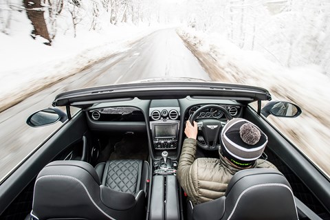 Bentley Continental GT Convertible Steve driving overhead