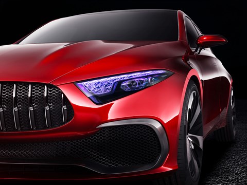The headlamps on the Mercedes Concept A Sedan