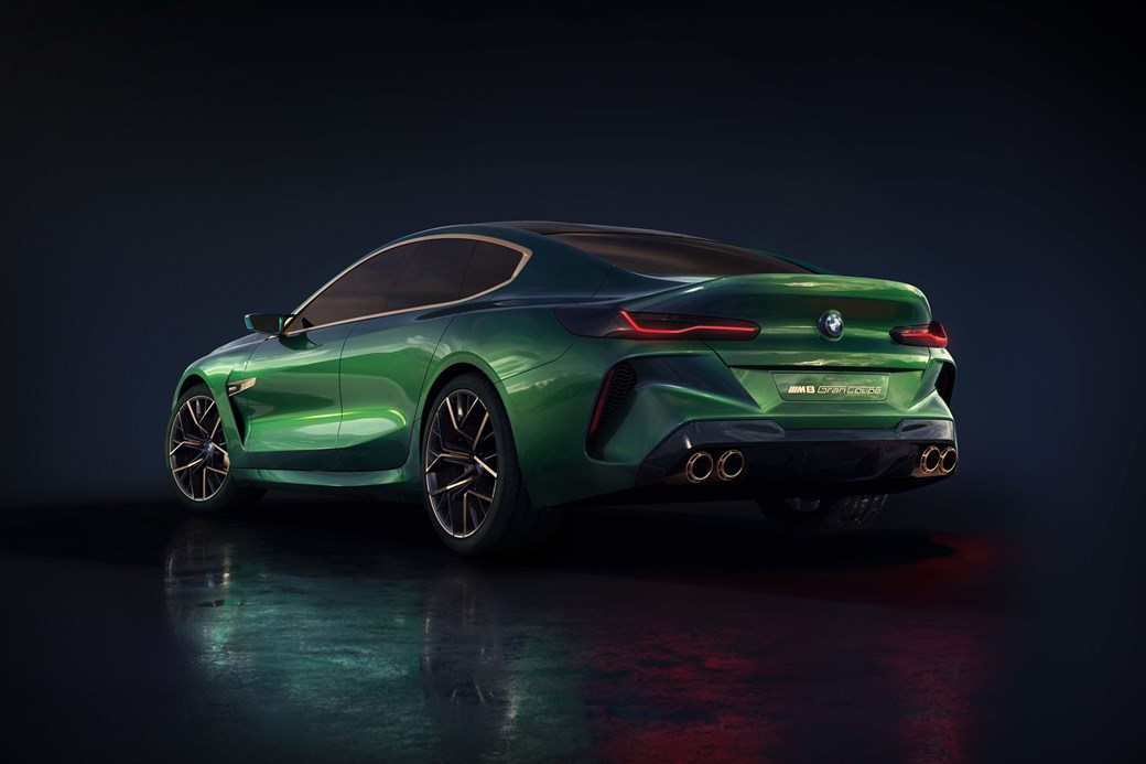 BMW concept M8 Gran Coupe rear three quarter