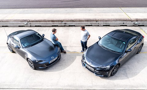 Mazda MX-5 RF vs Toyota GT86 twin test review