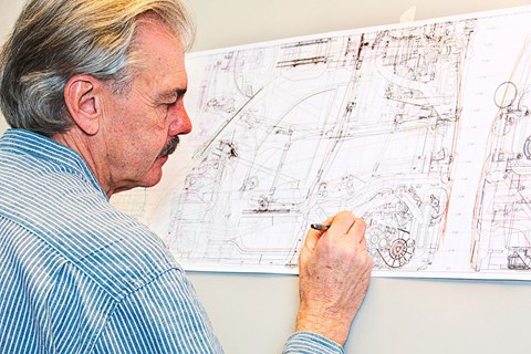 Gordon Murray designing his next masterpiece