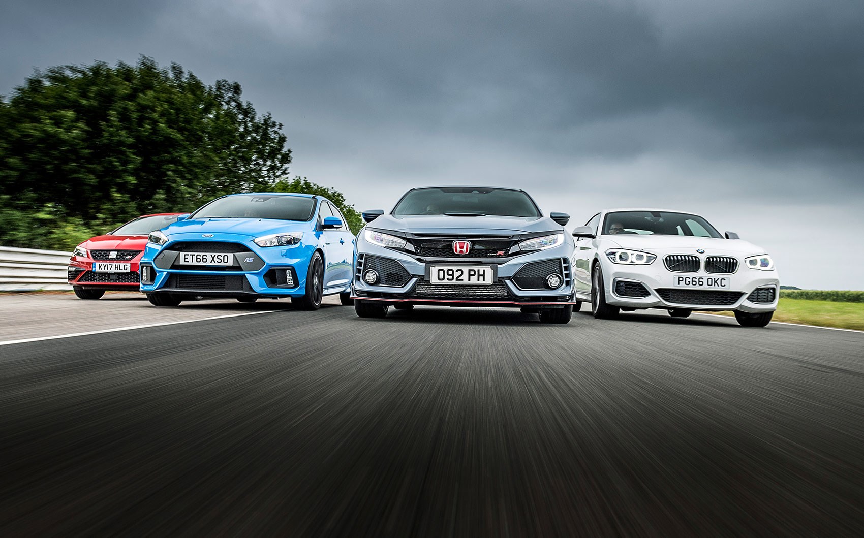 Honda Civic Type R Vs Ford Focus Rs Vs Bmw M140i Vs Seat Leon Cupra 300 Review Car Magazine