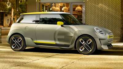 Mini Electric Concept charges in to Frankfurt 2017
