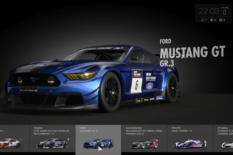 GT Sport car select