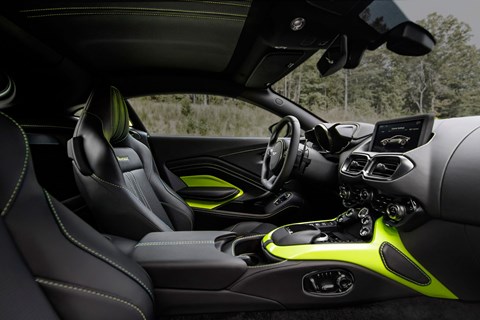 Inside cabin of new 2018 Aston Martin Vantage interior