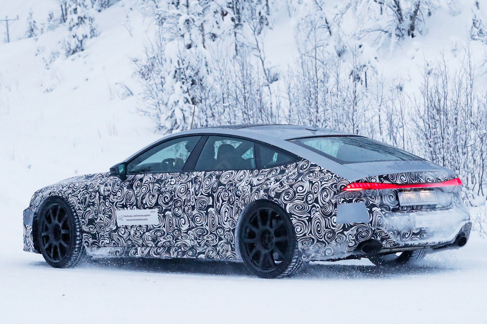 Audi Rs7 2019 Spy Shots Brute In A Suit Gets Snowy Car