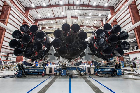 Falcon Heavy rocket at the Florida launchpad