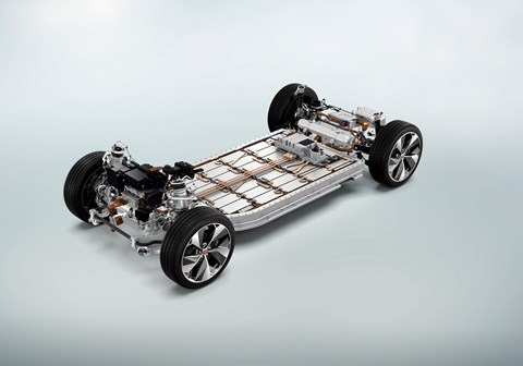 Skateboard platform for new electric Jaguar i-Pace