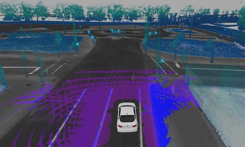 Lidar sensors build up a picture of a car's surroundings, like on this Ford