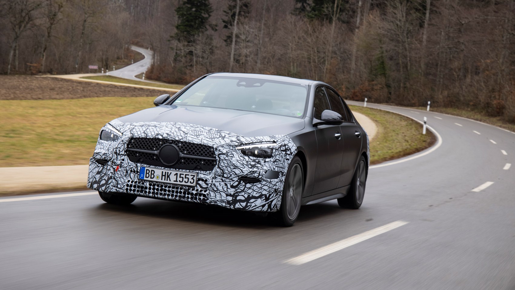 c-class prototype front cornering