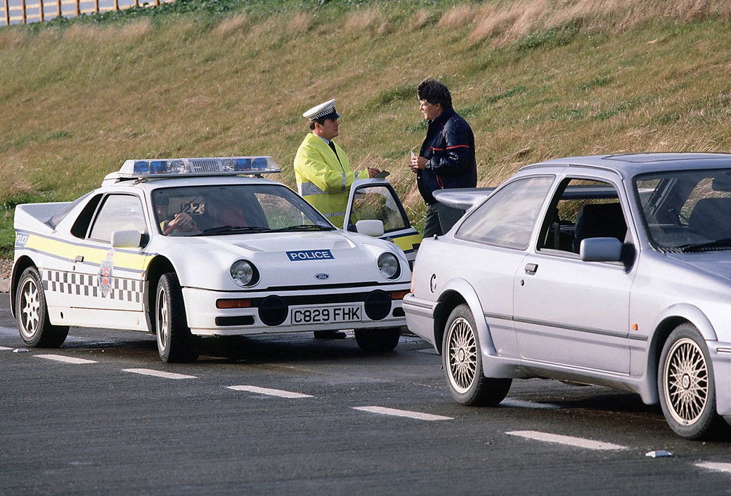 Wildest police cars: a Ford RS200 rally car high-pursuit vehicle!