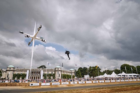 Rocketman with jetpack at the Goodwood Festival of Speed