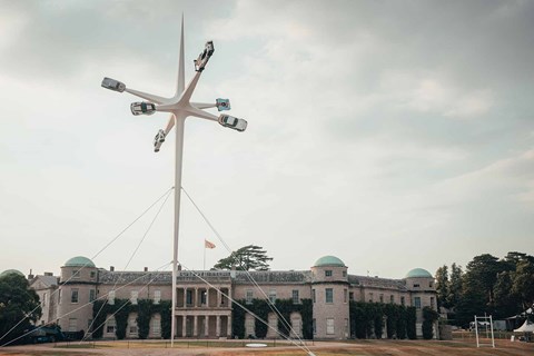 Porsche sculpture at Goodwood