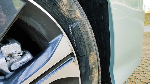 Nissan Leaf tyre: a Enasave EC300 punctured