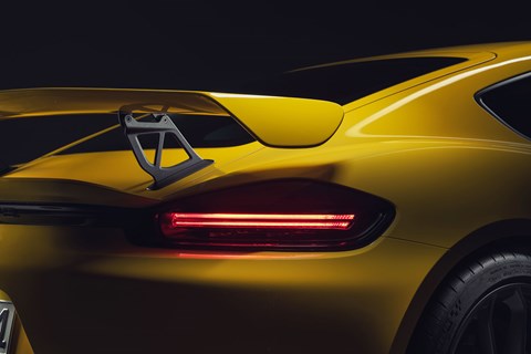 Rear wing on new Porsche 718 Cayman GT4