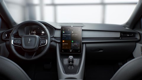 Polestar 2 interior with Google Android