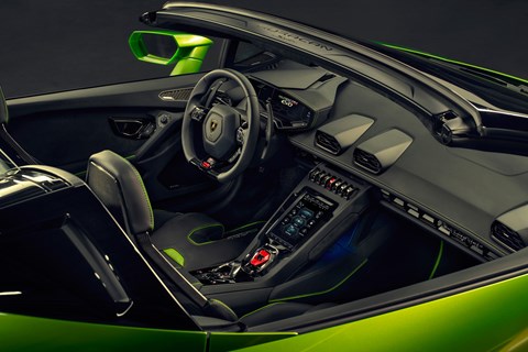 Huracan Evo spyder interior