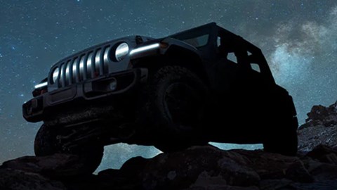 Black Jeep Wrangler electric silhouette
