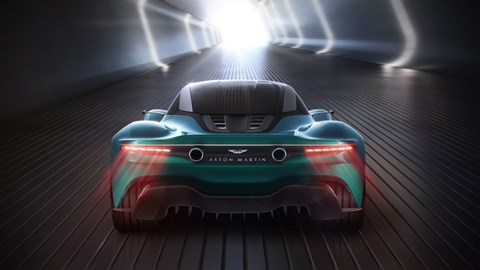Aston Martin Vanquish Vision concept at the 2019 Geneva motor show - dead-on rear view