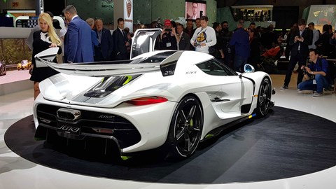 Koenigsegg Jesko megacar at the 2019 Geneva motor show - rear view