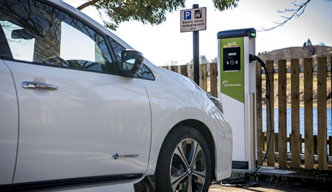 Long-range electric cars: EV charging point