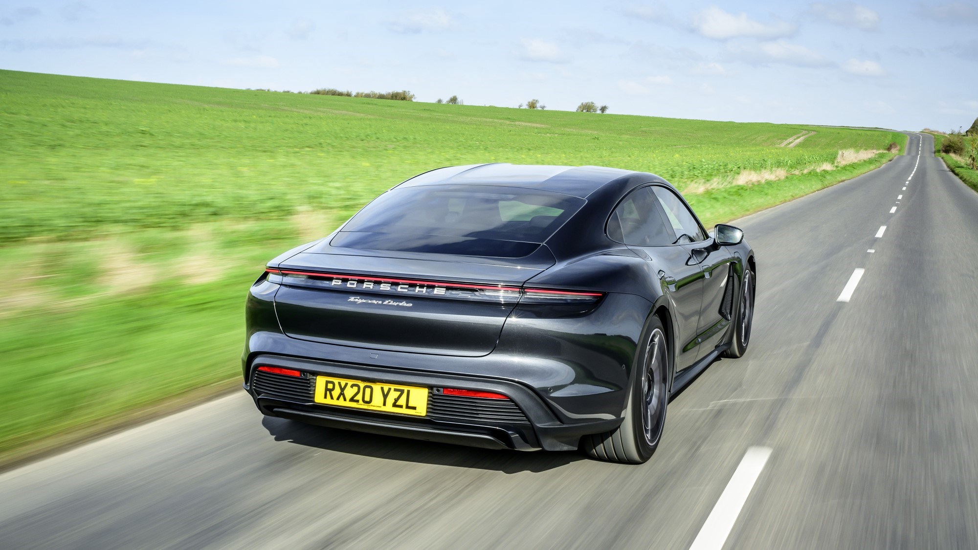 2021 Porsche Taycan rear three quarter