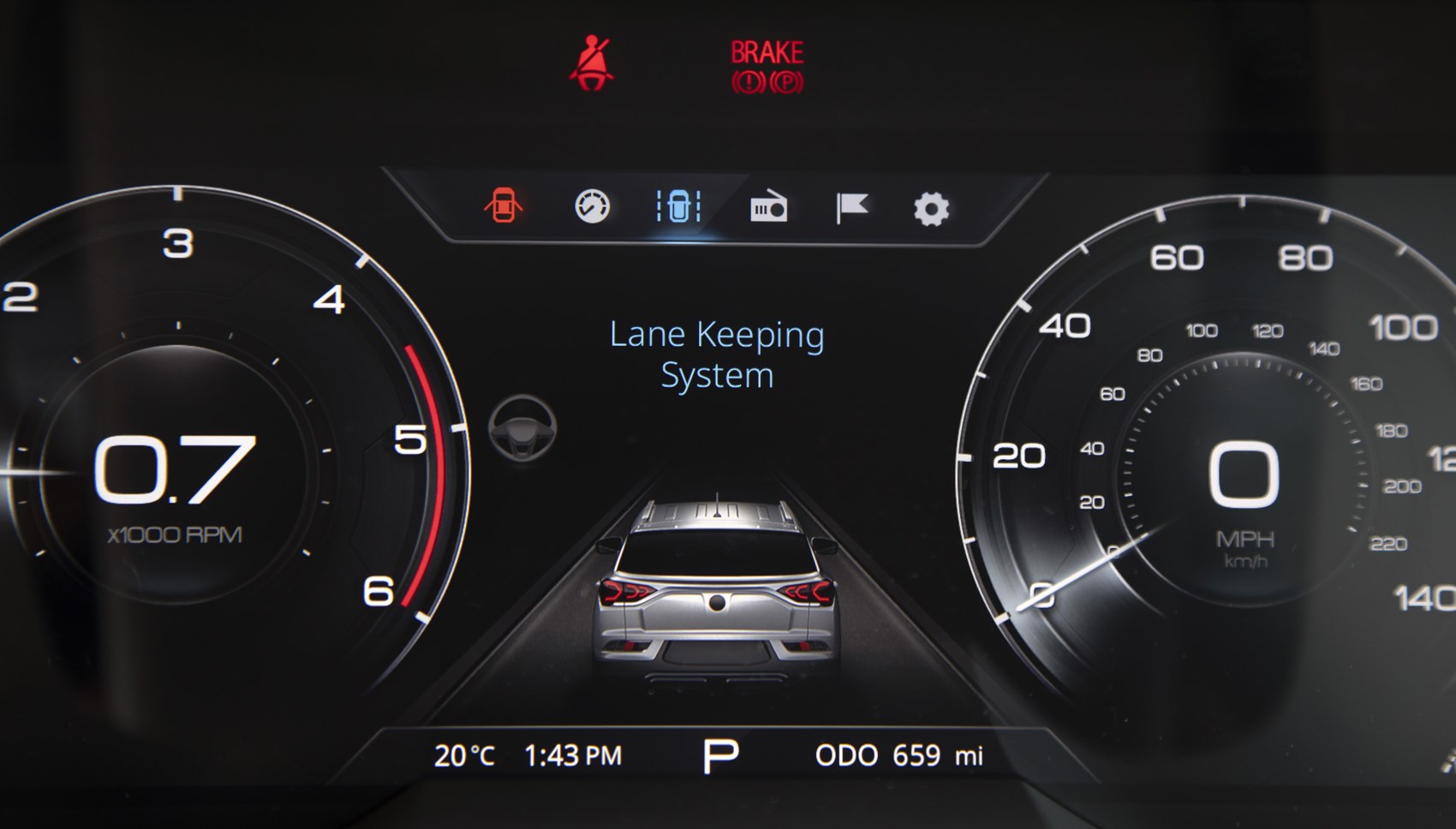 Korando instrument screen