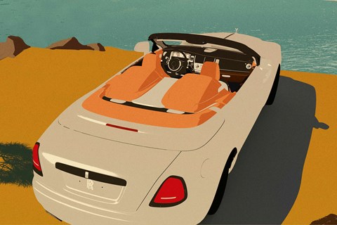 2020 Rolls-Royce Dawn Silver Bullet Collection rear three-quarter Art Deco