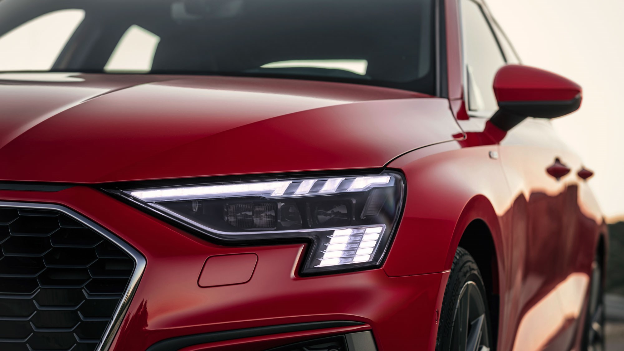 New Audi A3 Sportback headlamps detail New Audi A3 Sportback headlamps detail