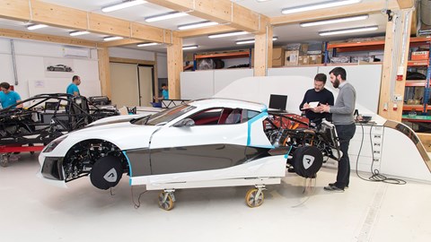 A Rimac Concept 1 nears completion. The entire run? Eight cars